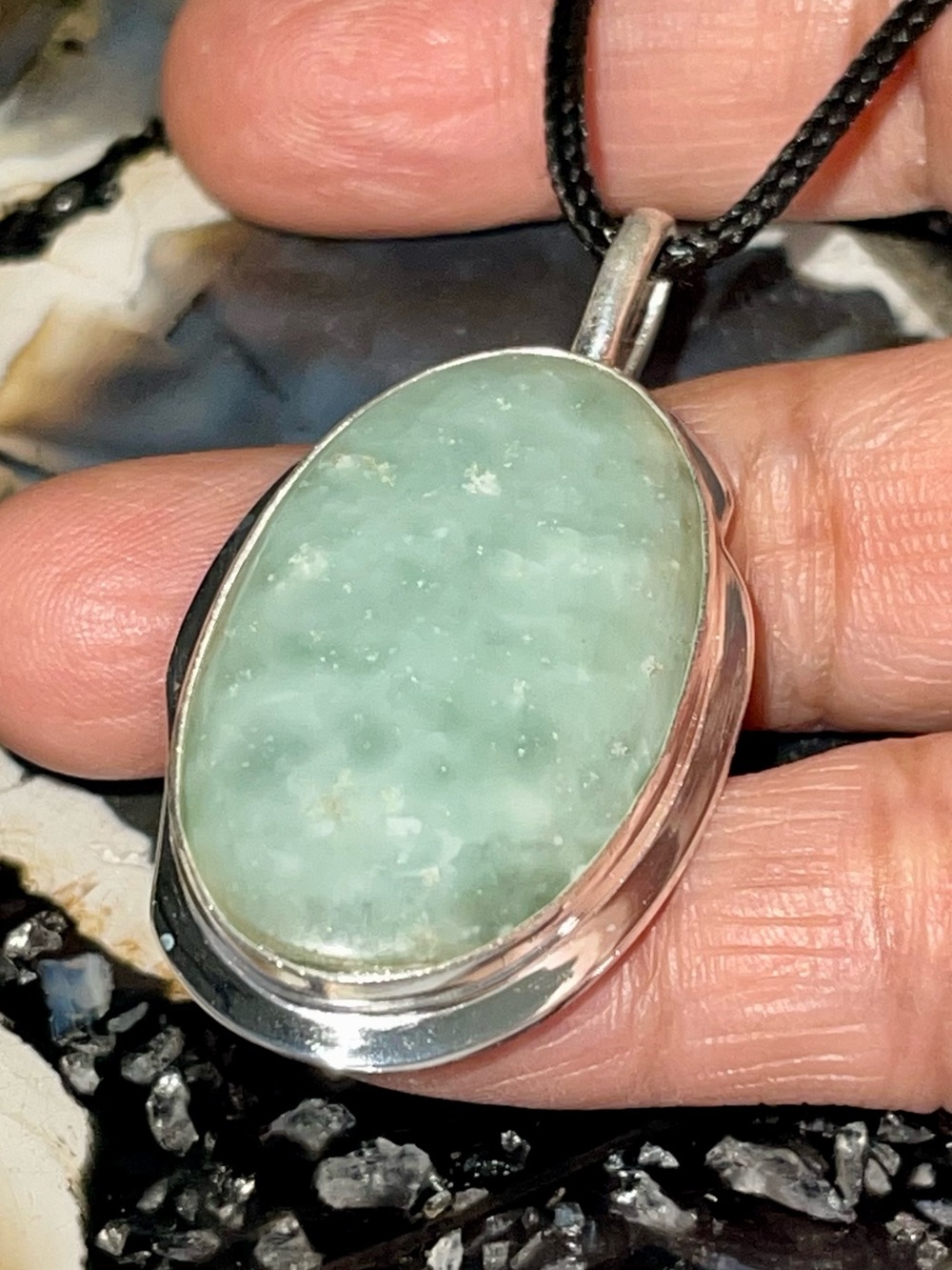 Aquamarine Crystal Pendant 2 1/4”